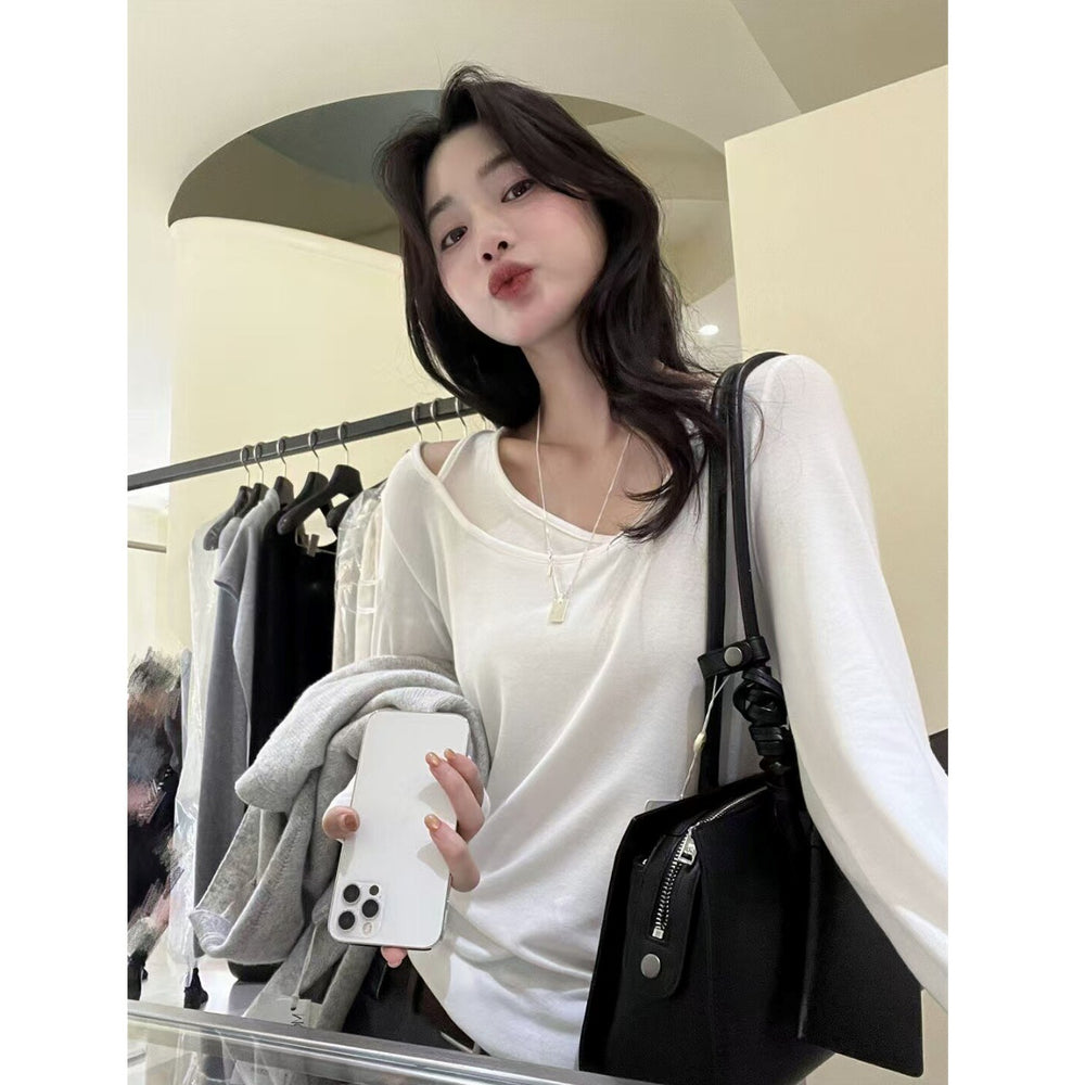 LayerLine Long-Sleeve Faux-Layered Top, view 2