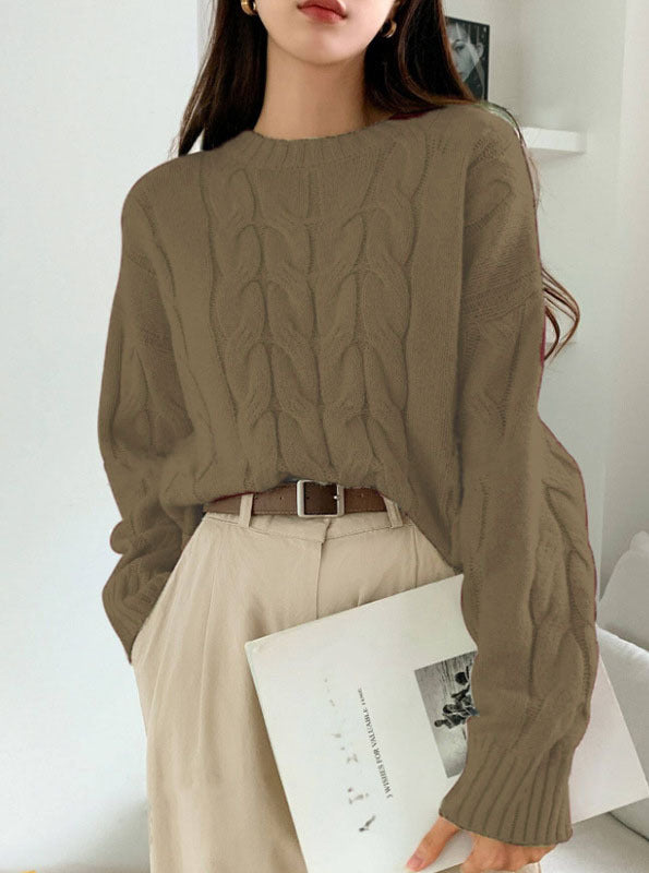 Hearth Chunky Cable-Knit Sweater in Camel