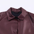 Halo Faux-Leather Short Jacket, view 3
