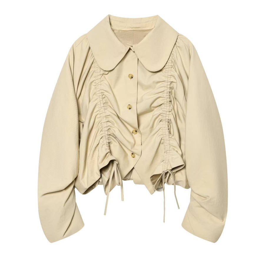 Lumen Pleated Short Trench Jacket