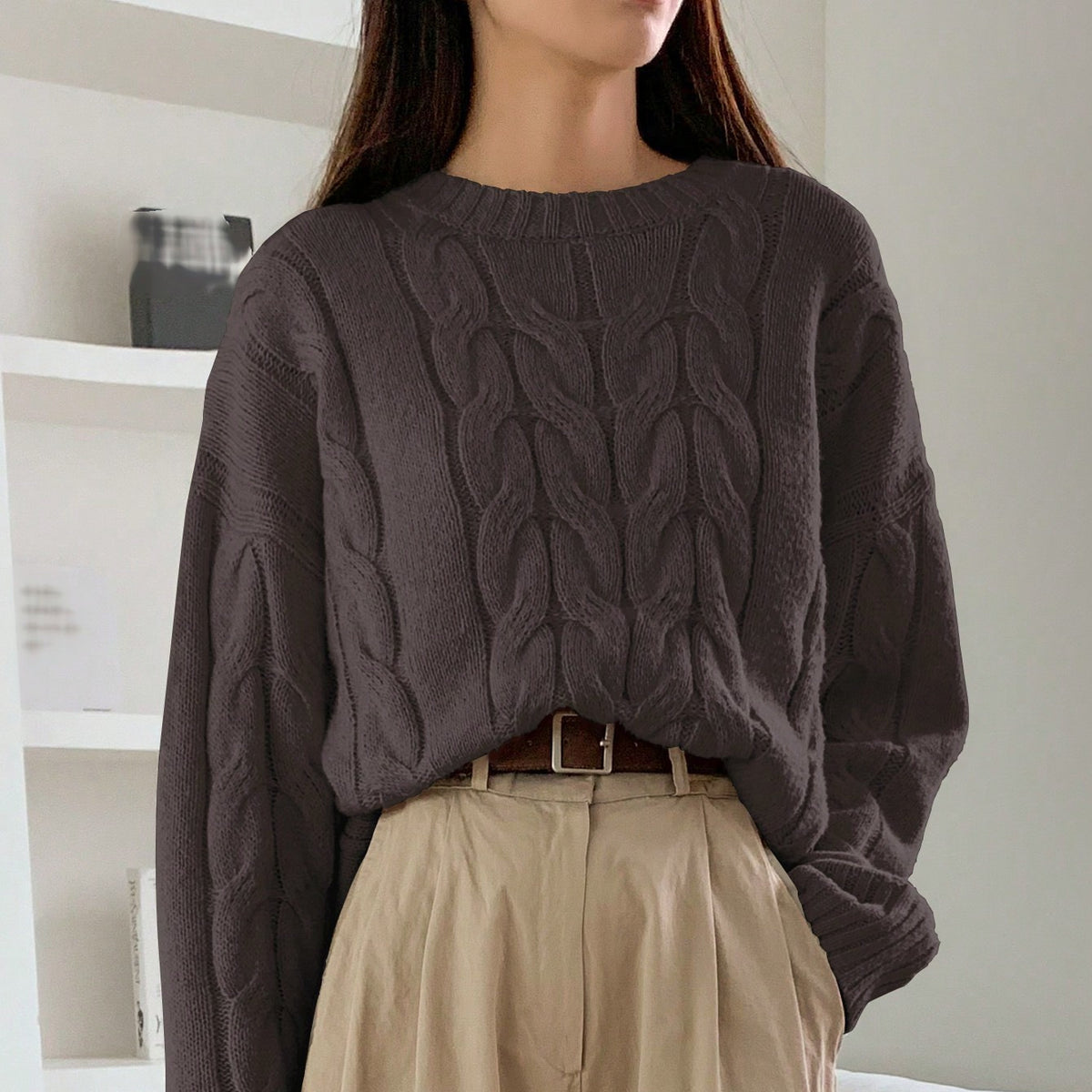 Hearth Chunky Cable-Knit Sweater, view 4