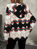 Cove Geometric Hooded Sherpa Jacket, view 4