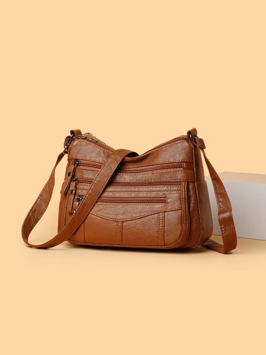 Carry Multi-Pocket Crossbody Bag in Brown
