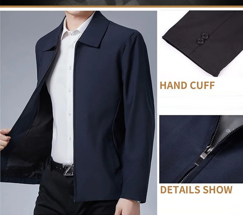 District Men's Lined Collared Zip Jacket, view 2