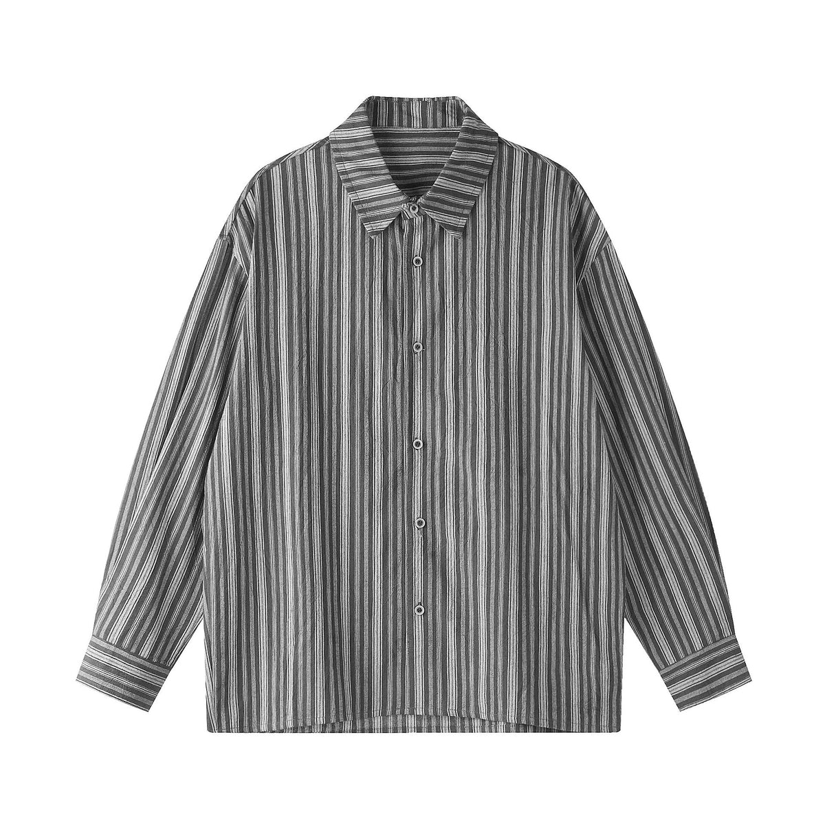 Metro Men's Striped Cotton-Linen Shirt in Black