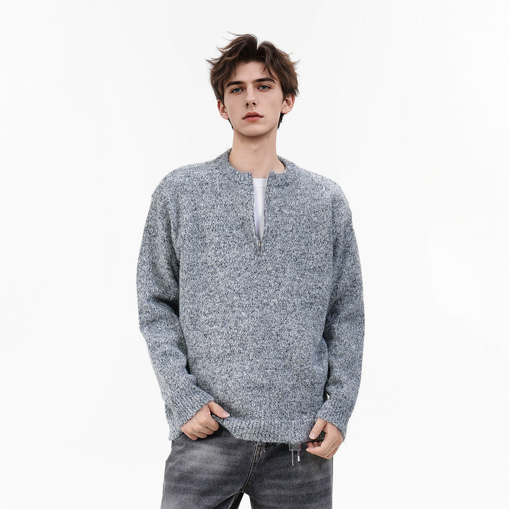 Atlas Men's Half-Zip Jacquard Sweater, view 5