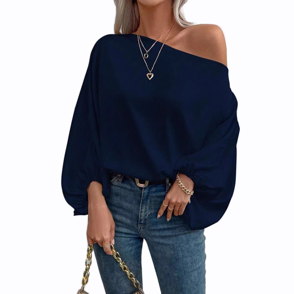 Aurelia Satin Off-Shoulder Blouse
