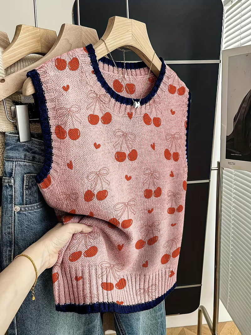 Hearth Knit Colour-Block Retro Vest