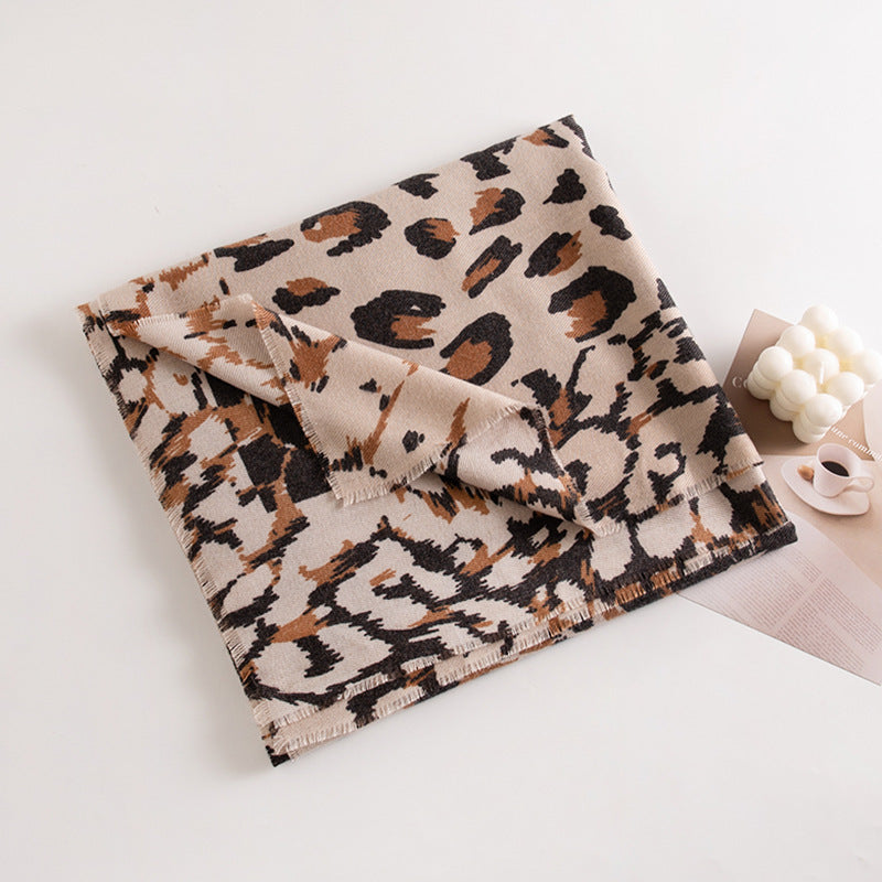 Ember Cashmere Leopard Printed Scarf