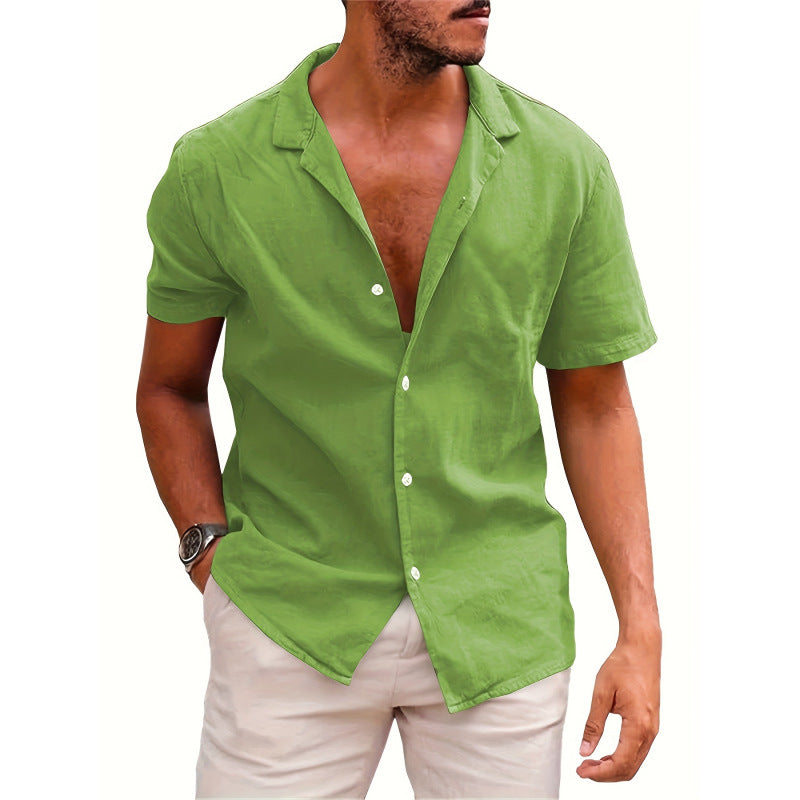 Metro Arden Men's Relaxed Solid Linen Shirt