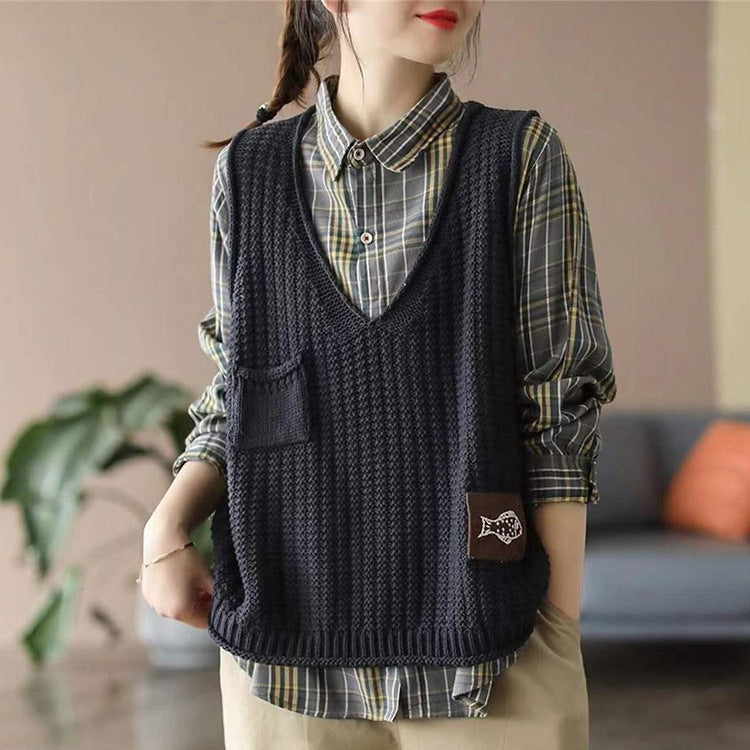 Hearth Knit Relaxed V-Neck Vest