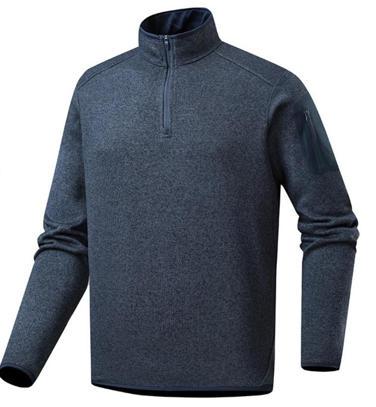 Atlas Men's Fleece-Lined Knit Stand-Collar Pullover