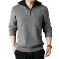 Atlas Men's Lapel Jacquard Sweater