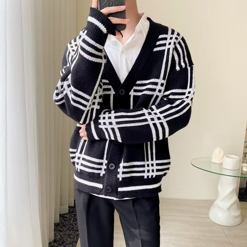 Atlas Men's Striped Retro Cardigan