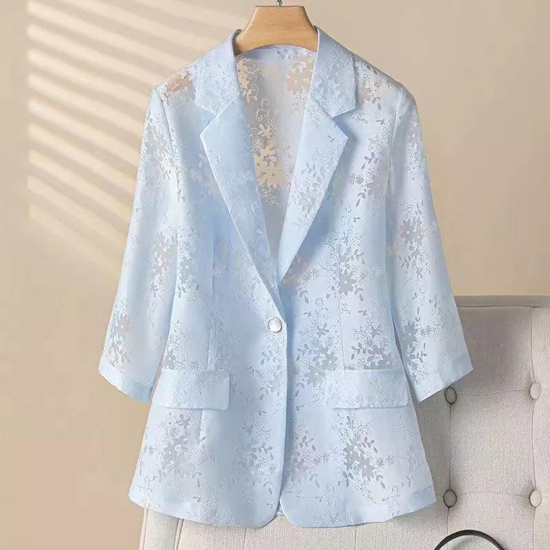 Aurelia Cropped Jacquard Blazer