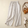 Flow Linen Cotton Cropped Wide-Leg Trousers