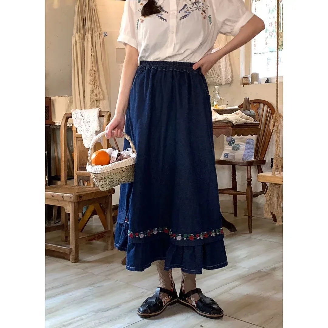 Sway Bexley Embroidered Denim Skirt
