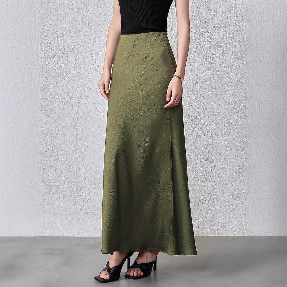 Sway Satin High-Waist Tie-Dye Midi Skirt