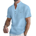 Archive Men's Linen Short-Sleeve Stand-Collar T-Shirt
