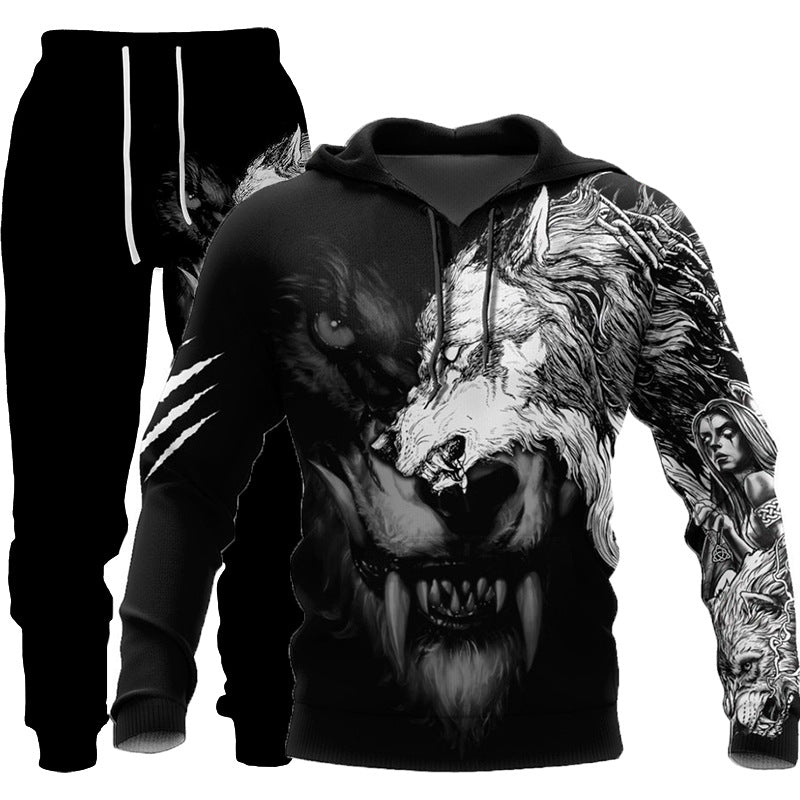 District Men's Hooded Printed 3D-Print Tracksuit