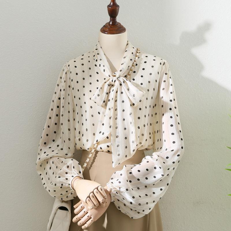 Aurelia Polka-Dot Retro Blouse