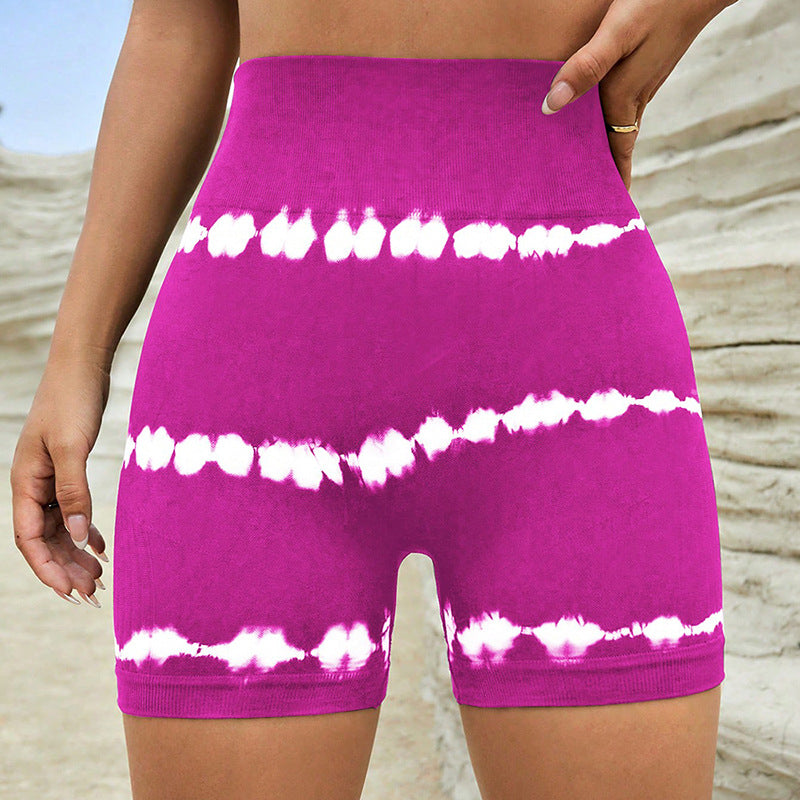 CoreFlex High-Waist Tie-Dye Yoga Shorts