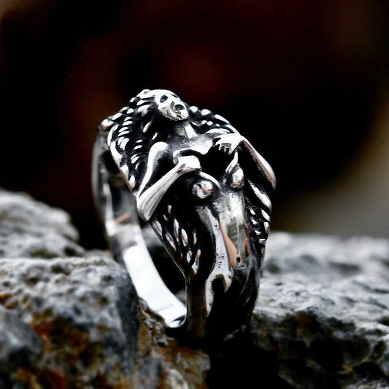 Lune Men's Stainless Steel Titanium Steel Ring