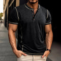 Metro Men's Short-Sleeve Round Henley Shirt