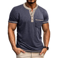 Metro Men's Short-Sleeve Button Vintage Henley Shirt