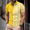 Metro Arden Men's Lapel Striped Polo Shirt