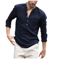 Metro Men's Linen Button Vintage Shirt