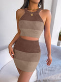Sera Cropped Bodycon Gradient Knit Set