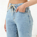 Indigo Wide-Leg Straight Jeans