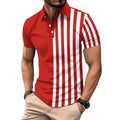 Metro Arden Men's Lapel Striped Polo Shirt