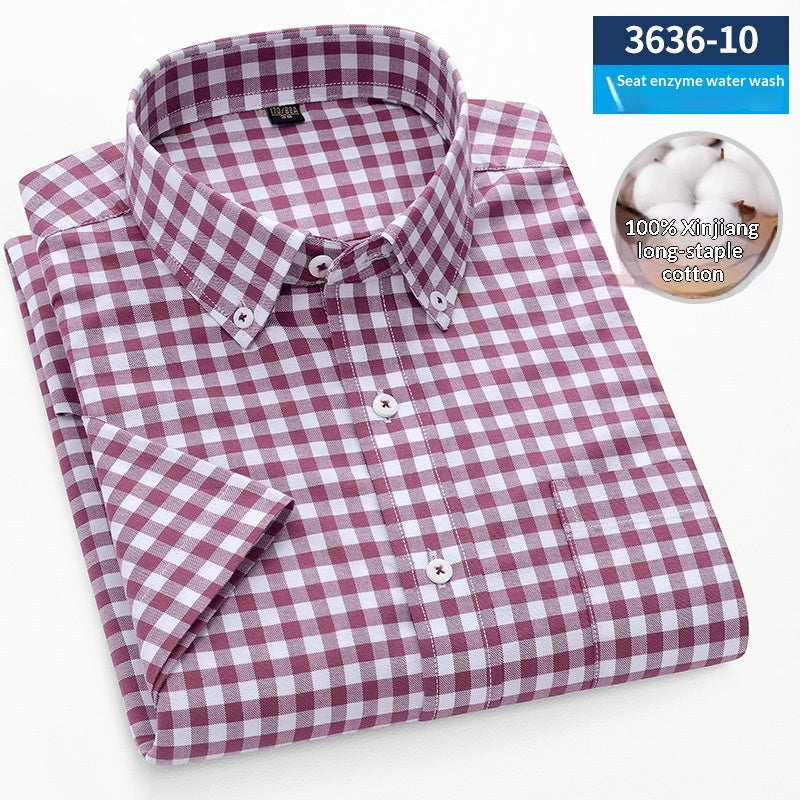 Metro Men's Cotton Striped Plaid Shirt
