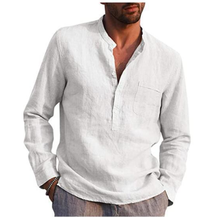 Metro Men's Linen Button Vintage Shirt