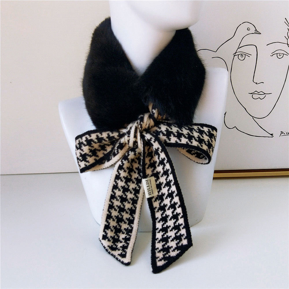 Ember Plush Houndstooth Scarf