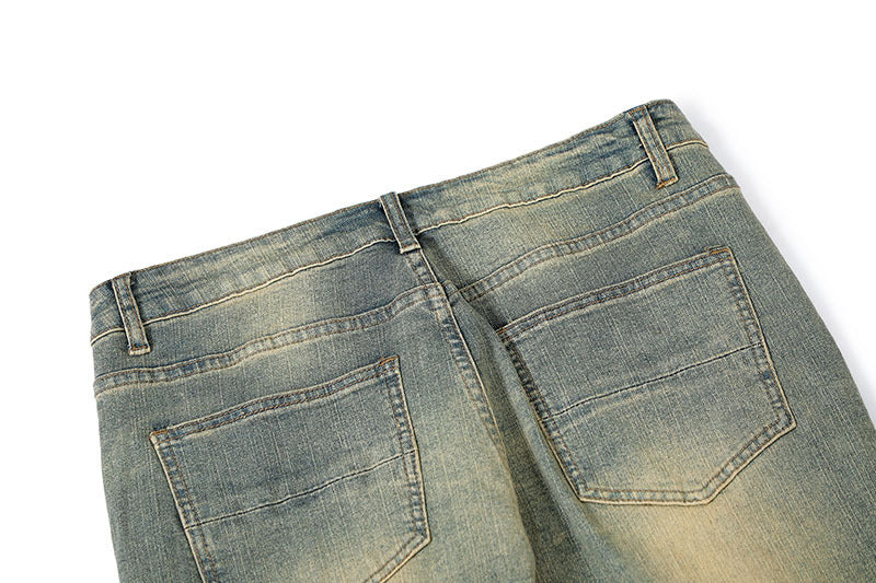 Indigo Men's Ripped Straight Jeans