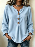 Aurelia Corduroy Long-Sleeve Blouse