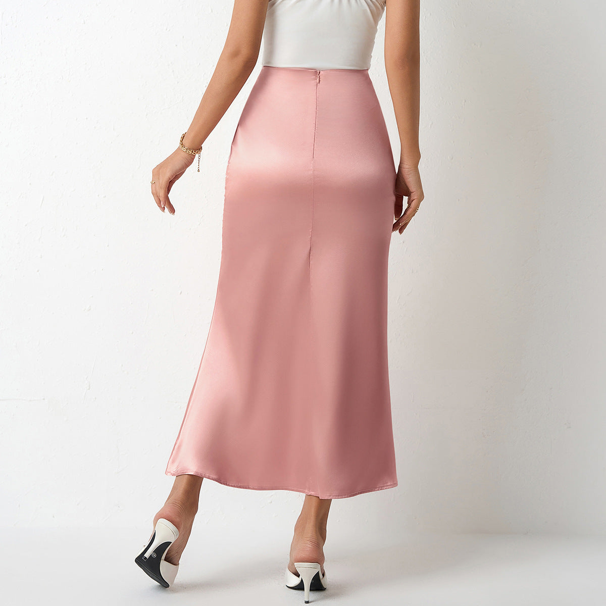Sway Satin Slim Midi Skirt
