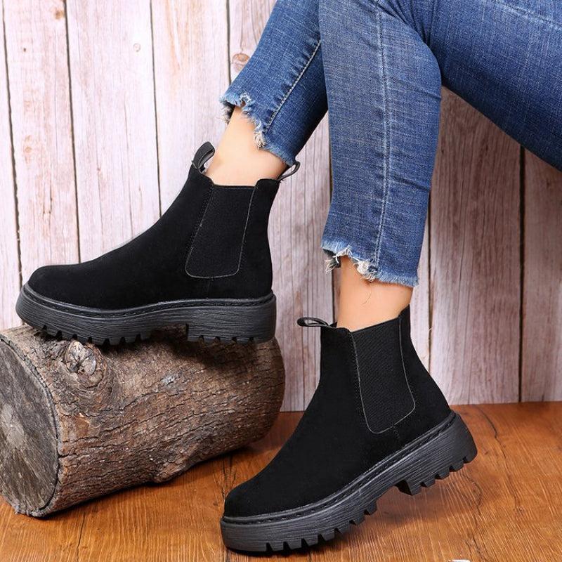 Stride Chunky Platform Solid Ankle Boots