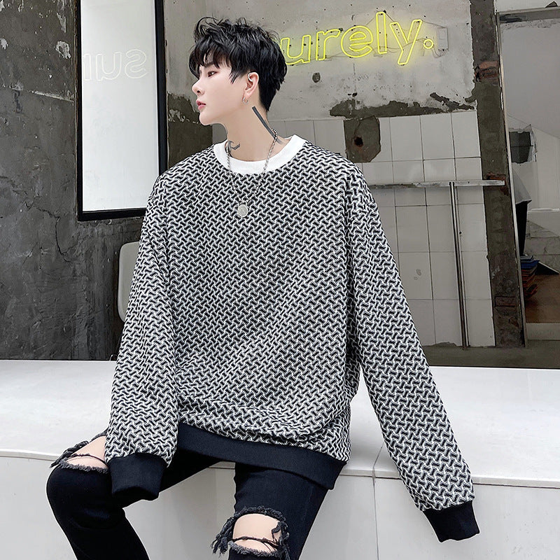 District Men's Crew-Neck Colour-Block Sweatshirt