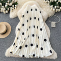 Sway Pleated Polka-Dot Skirt