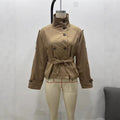 Lumen Lace Lace-Up Double-Breasted Trench Coat