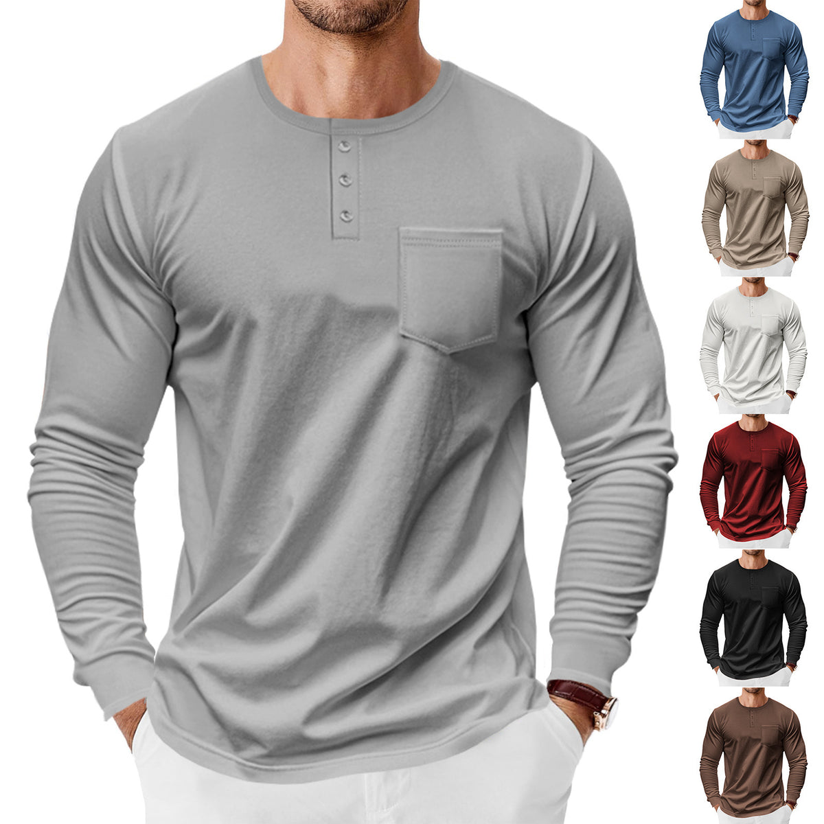 Metro Arden Men's Long-Sleeve Henley Shirt