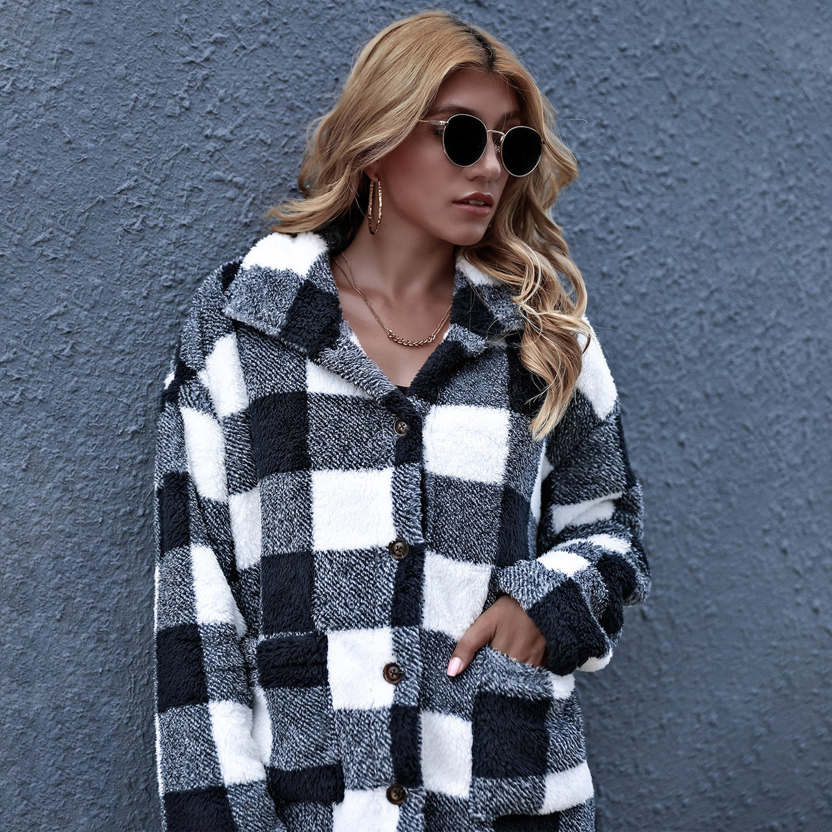 Aurelia Oversized Button Check Shirt