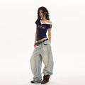 Indigo Relaxed Retro Wide-Leg Jeans