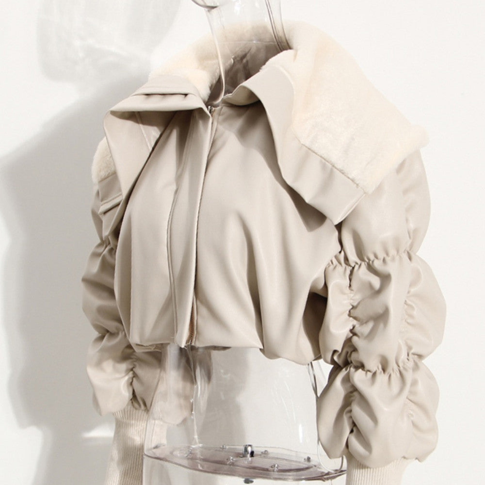 Halo Faux-Leather Leather Coat
