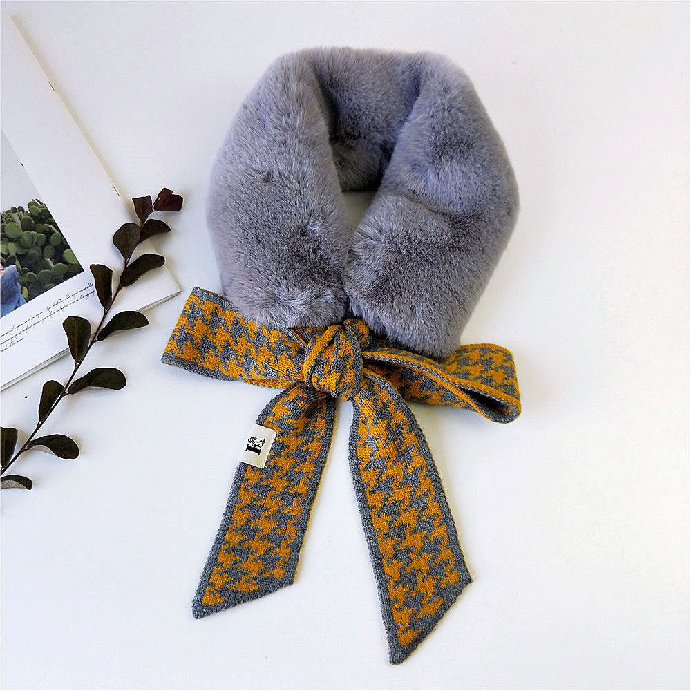 Ember Plush Houndstooth Scarf