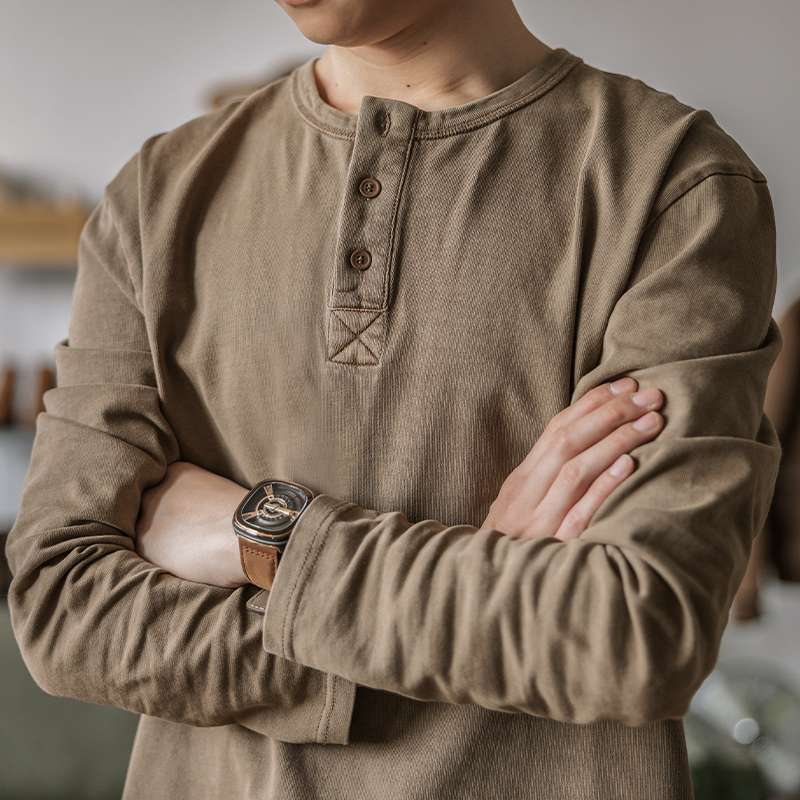 Metro Men's Vintage Henley Shirt